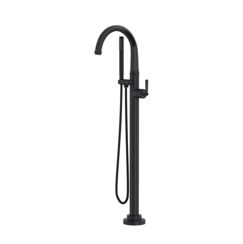 Rohl - ModelleE Single Hole Floor Mount Tub Filler Trim - Matte Black