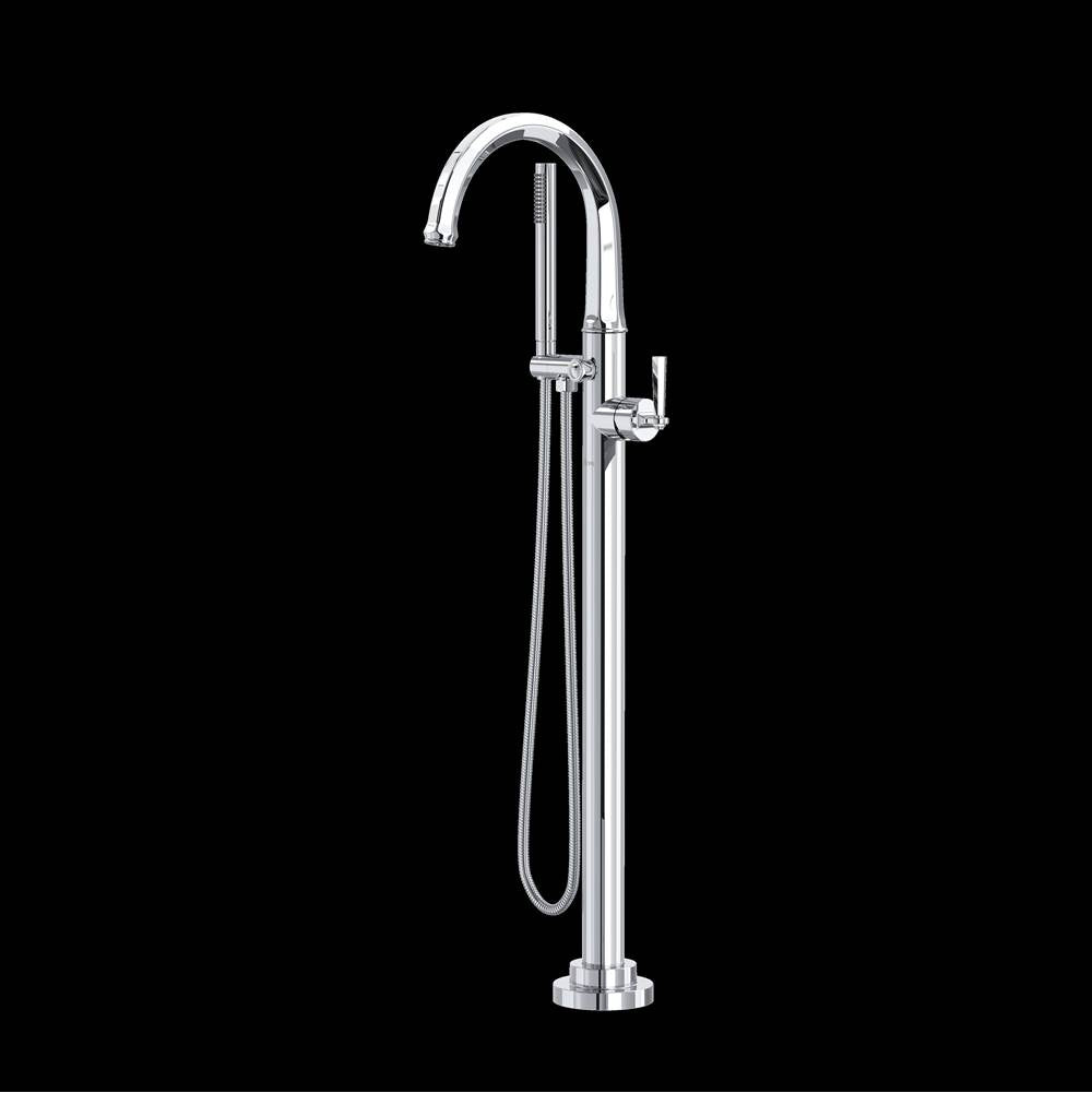 Rohl - ModelleE Single Hole Floor Mount Tub Filler Trim - Polished Chrome