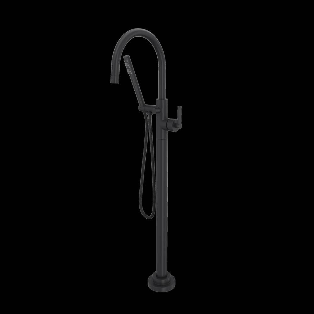 Rohl - Lombardia Single Hole Floor Mount Tub Filler Trim - Matte Black