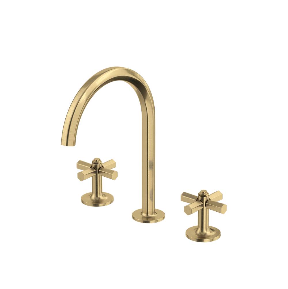 Rohl - ModelleE Widespread Lavatory Faucet With C-Spout - Antique Gold