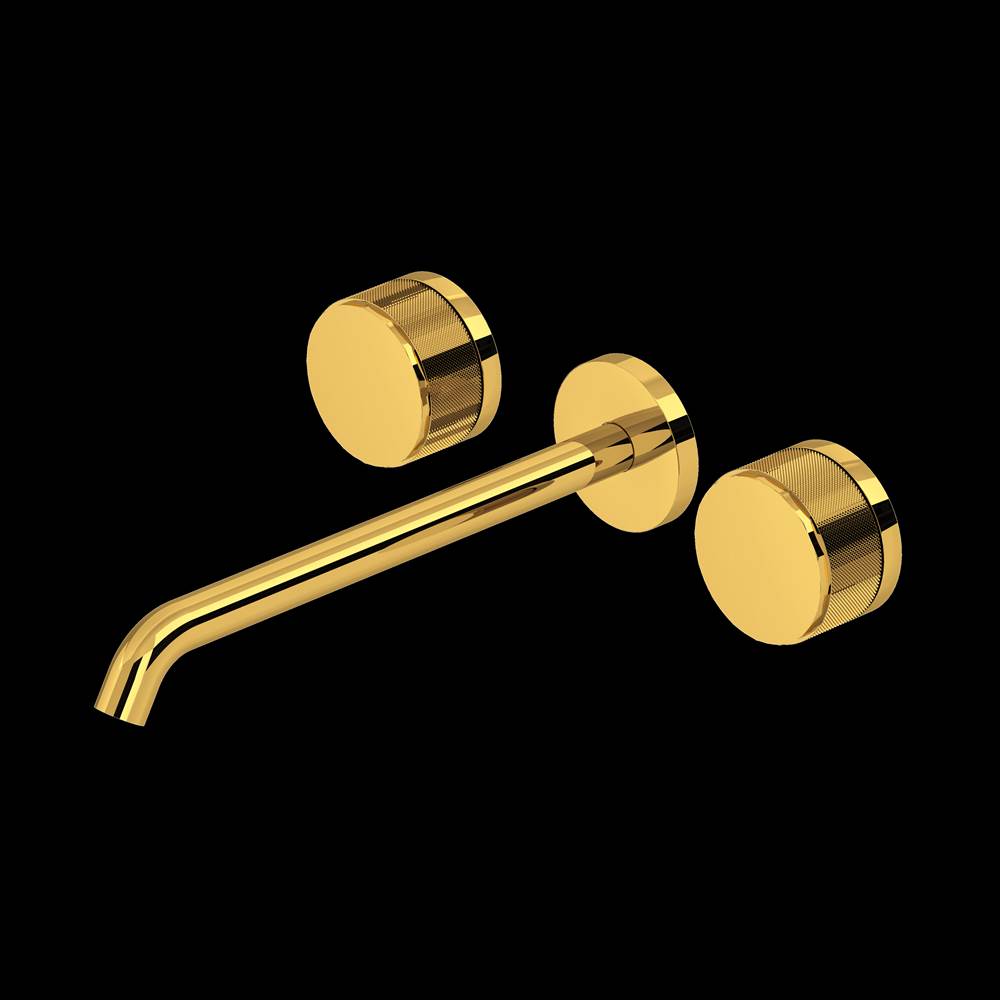 Rohl - AmahleE Wall Mount Tub Filler Trim With C-Spout - Unlacquered Brass