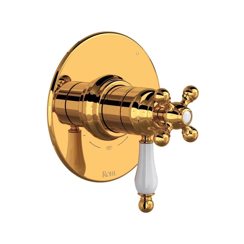 Rohl - ArcanaE 1/2'' Therm & Pressure Balance Trim With 3 Functions - Italian Brass