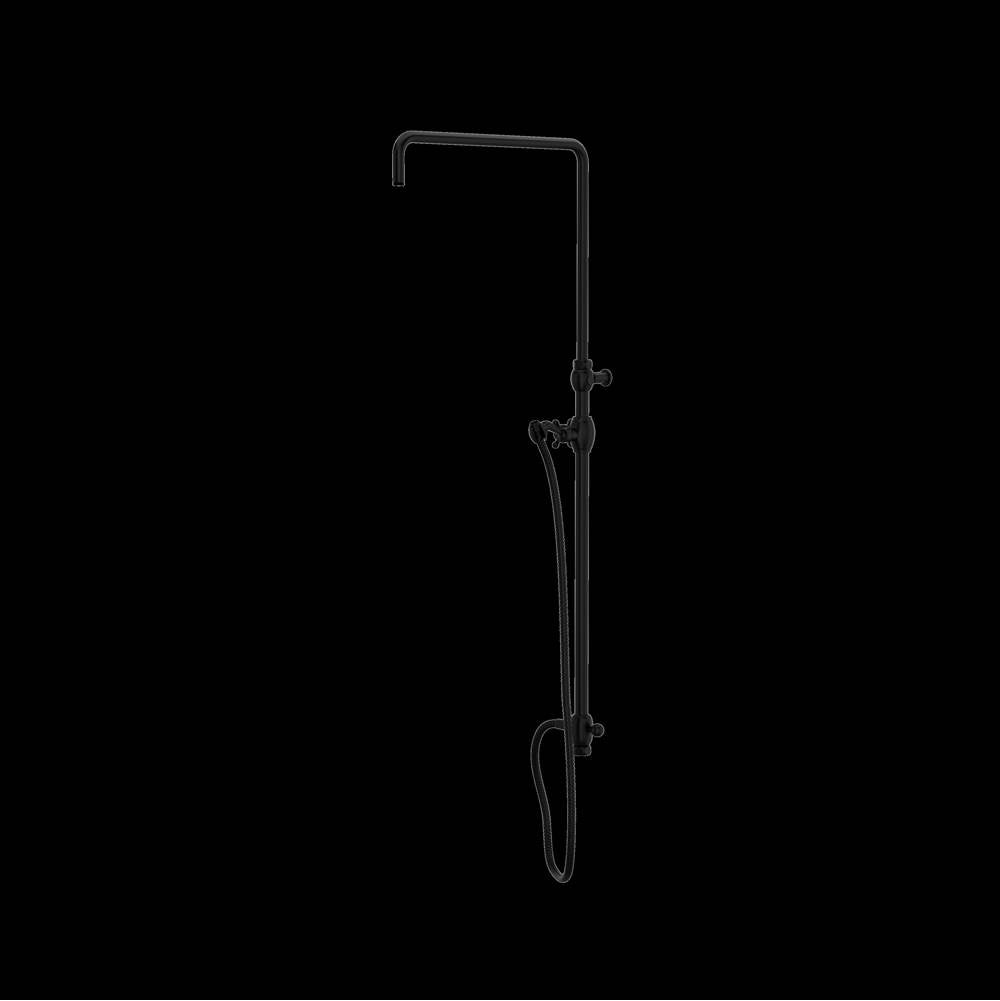Rohl - Riser With Diverter, Hose And Sliding Handshower Holder - Matte Black