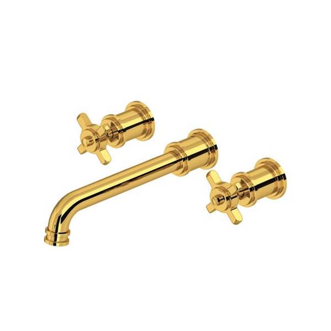 Rohl - ArmstrongE Wall Mount Lavatory Faucet Trim - Unlacquered Brass