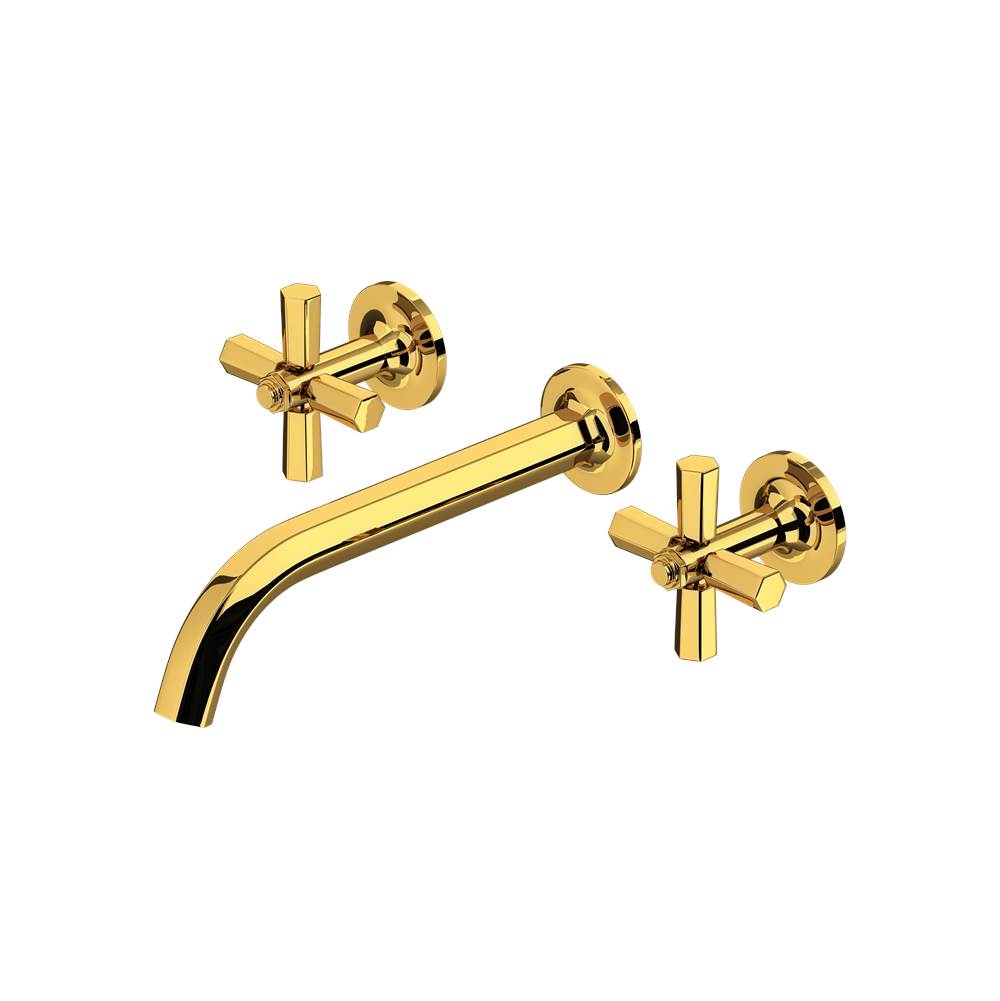 Rohl - ModelleE Wall Mount Lavatory Faucet Trim - Unlacquered Brass