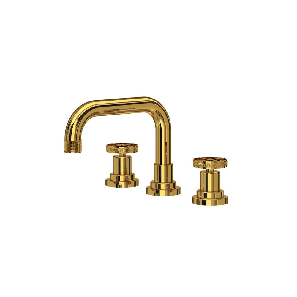 Rohl - CampoE Widespread Lavatory Faucet With U-Spout - Unlacquered Brass