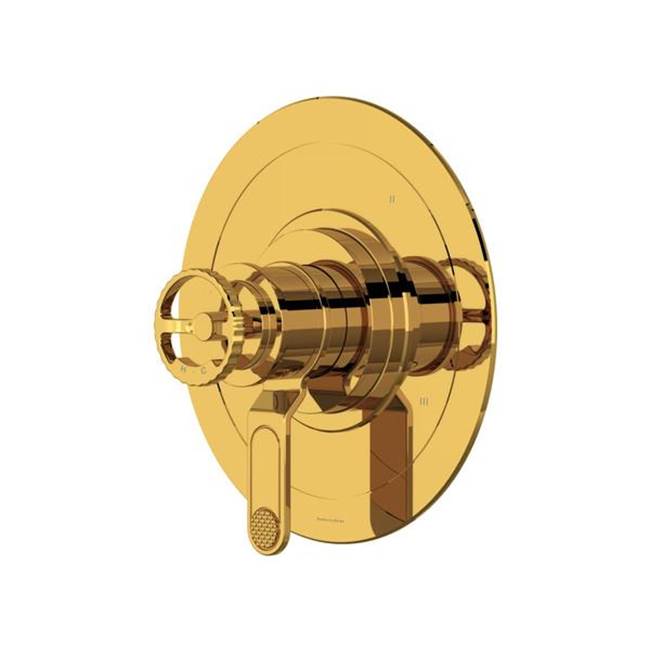 Rohl - ArmstrongE 1/2'' Therm & Pressure Balance Trim With 3 Functions - Unlacquered Brass