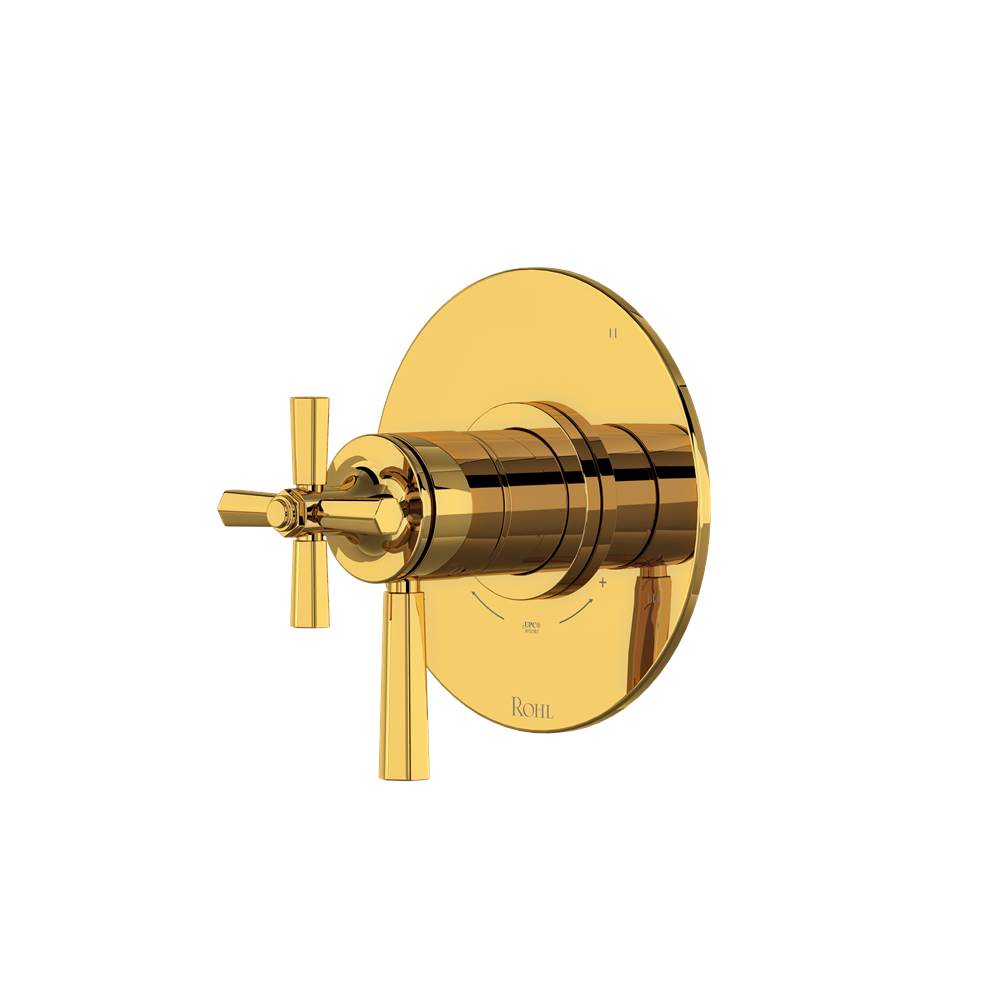 Rohl - ModelleE 1/2'' Therm & Pressure Balance Trim With 3 Functions - Unlacquered Brass