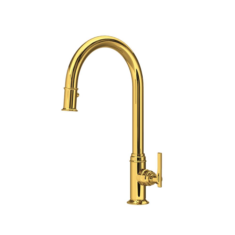 Rohl - SouthbankE Pull-Down Kitchen Faucet - Unlacquered Brass