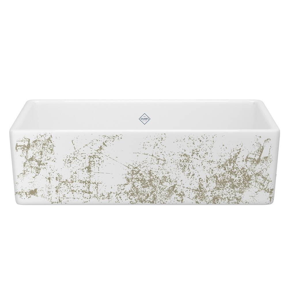Rohl - ShakerE 36'' Single Bowl Farmhouse Apron Front Fireclay Kitchen Sink With Metallic Design - Metallic Gold