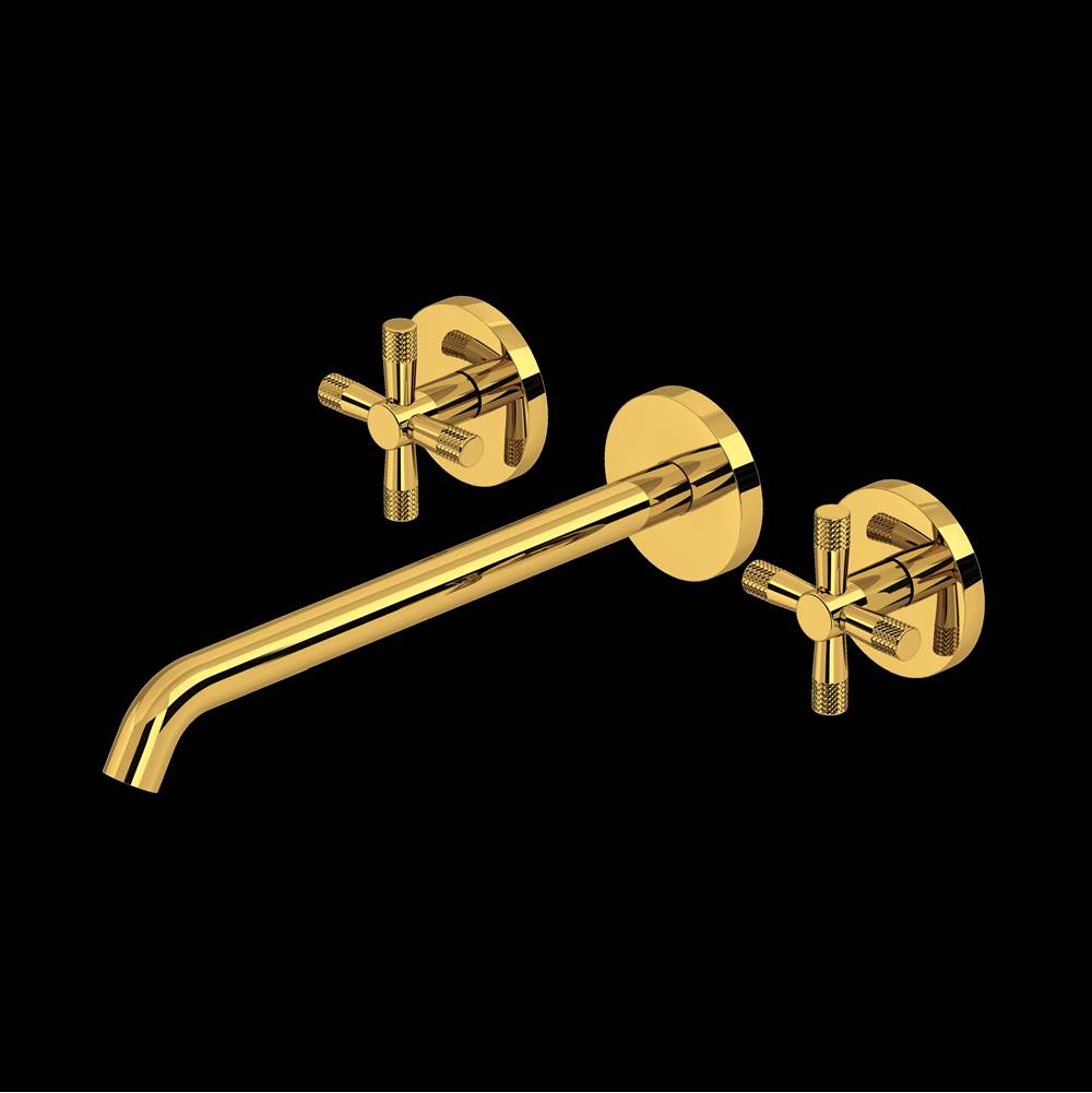 Rohl - AmahleE Wall Mount Tub Filler Trim With C-Spout - Unlacquered Brass