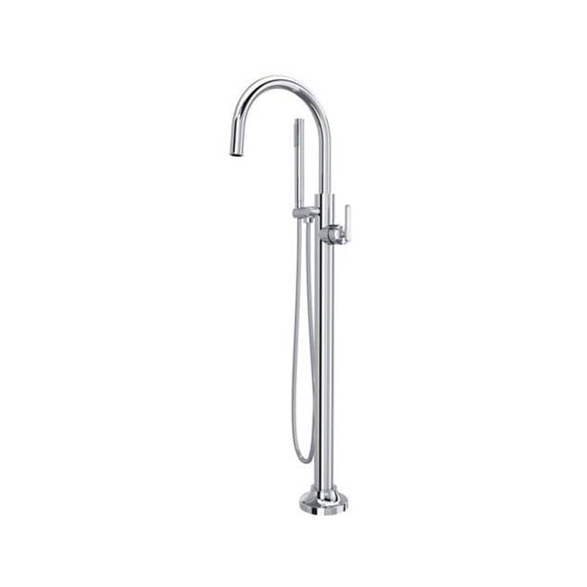 Rohl - ApothecaryE Single Hole Floor Mount Tub Filler Trim - Polished Chrome