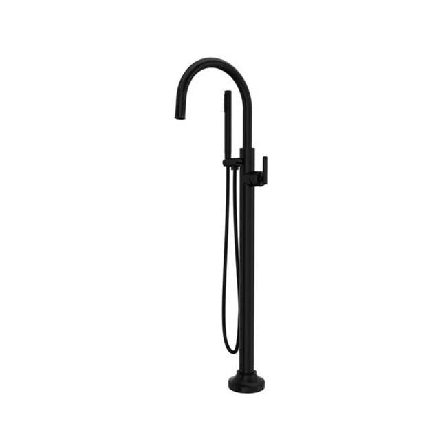 Rohl - ApothecaryE Single Hole Floor Mount Tub Filler Trim - Matte Black