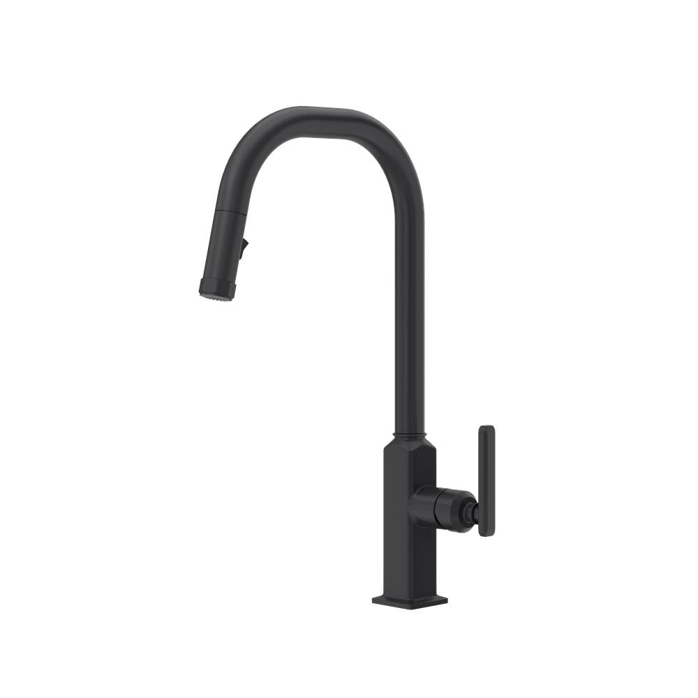 Rohl - ApothecaryE Pull-Down Kitchen Faucet With U-Spout - Matte Black