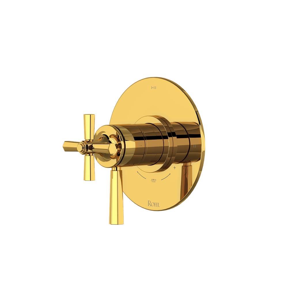 Rohl - ModelleE 1/2'' Therm & Pressure Balance Trim With 3 Functions - Unlacquered Brass