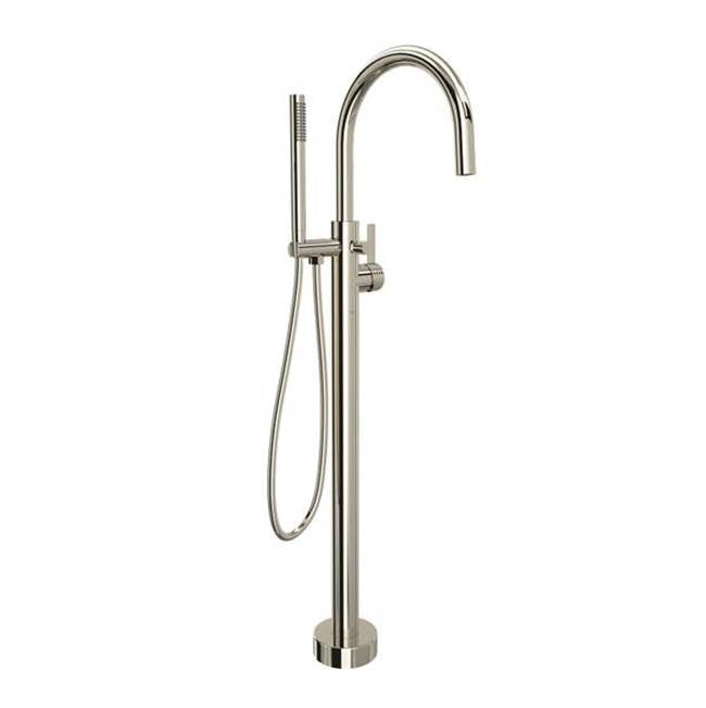 Rohl - TenerifeE Single Hole Floor Mount Tub Filler Trim - Polished Nickel