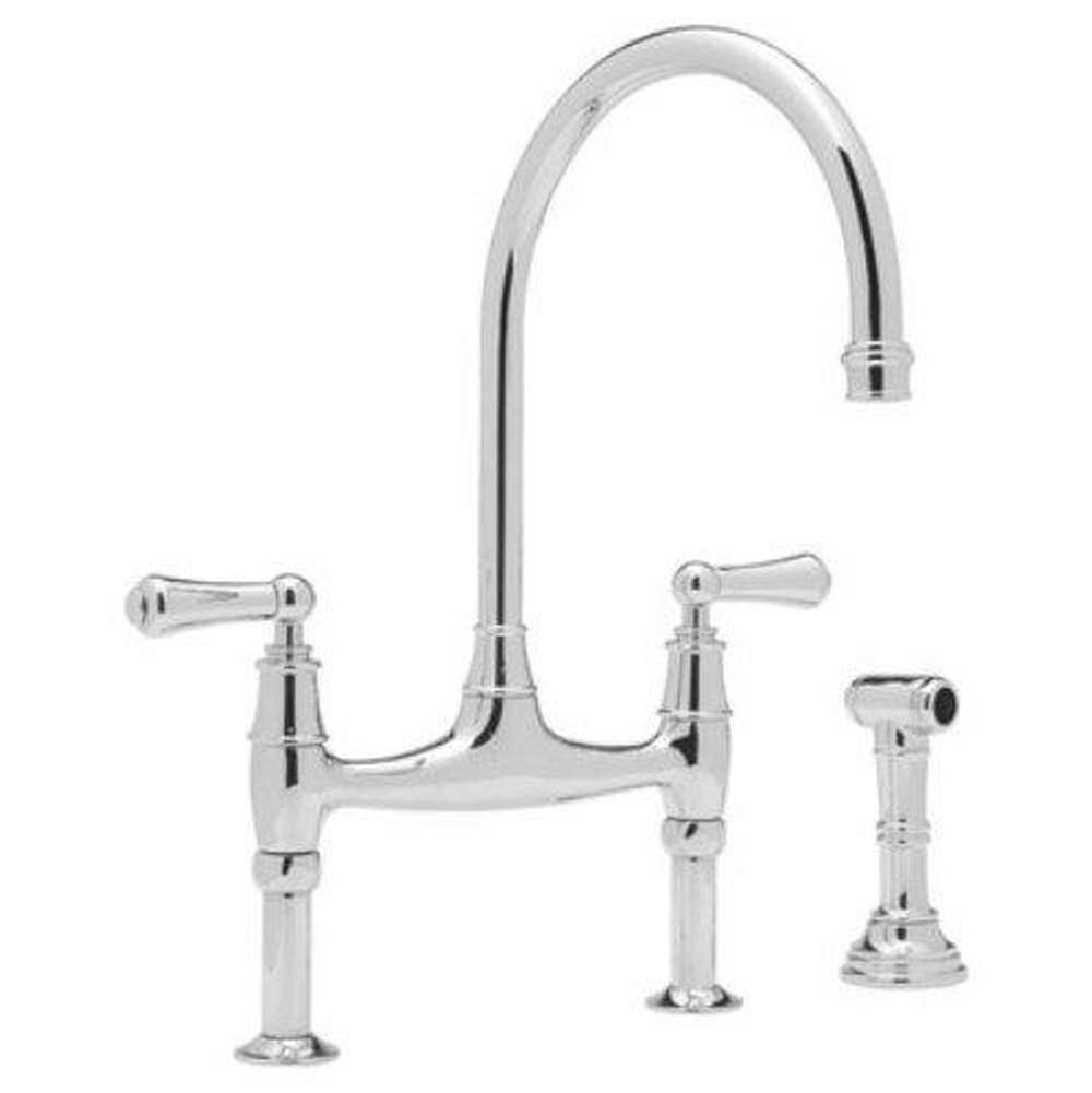 Rohl - Georgian EraE Bridge Kitchen Faucet With Side Spray - Polished Chrome