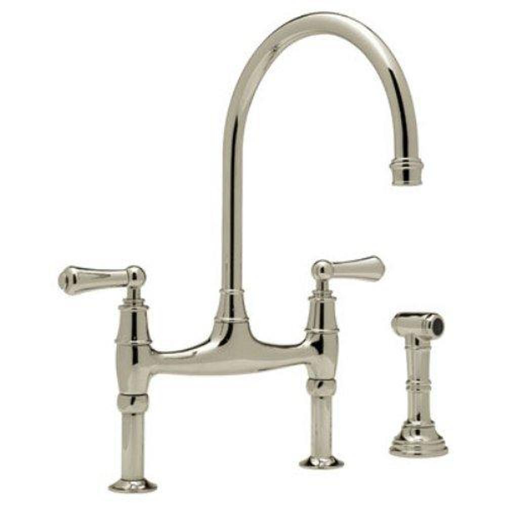 Rohl - Georgian EraE Bridge Kitchen Faucet With Side Spray - Satin Nickel