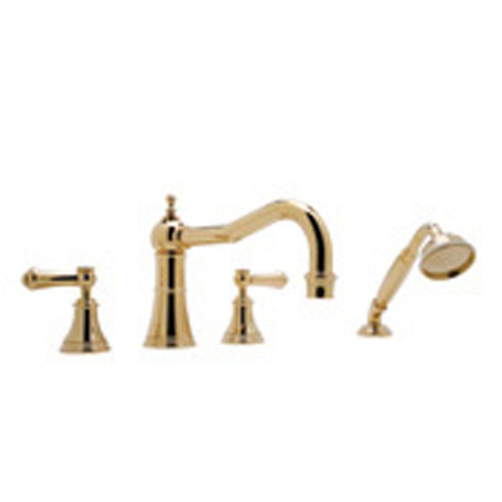 Rohl - Georgian EraE 4-Hole Deck Mount Tub Filler With Column Spout - English Bronze