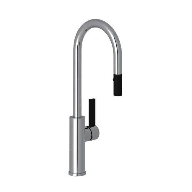 Rohl - TuarioE Pull-Down Bar/Food Prep Kitchen Faucet With C-Spout - Polished Chrome