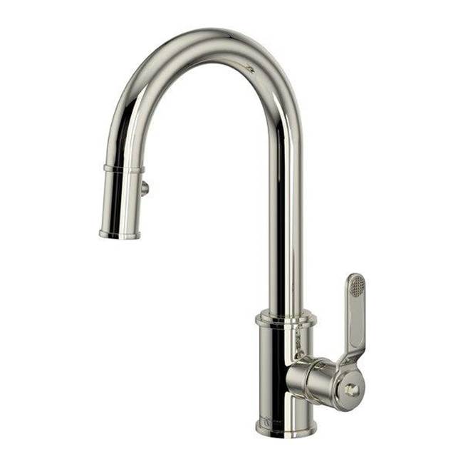 Rohl - ArmstrongE Pull-Down Bar/Food Prep Kitchen Faucet - Polished Nickel