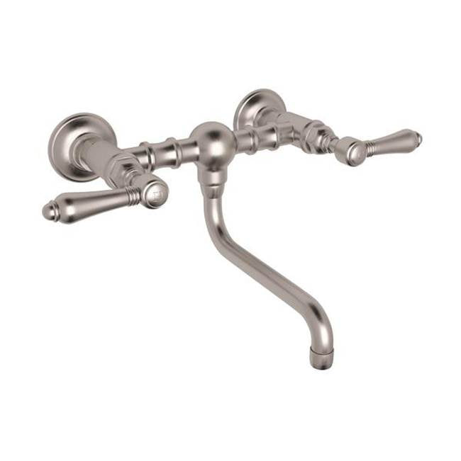 Rohl - Acqui Wall Mount Bridge Lavatory Faucet - Satin Nickel