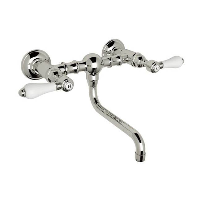 Rohl - Acqui Wall Mount Bridge Lavatory Faucet - Polished Nickel