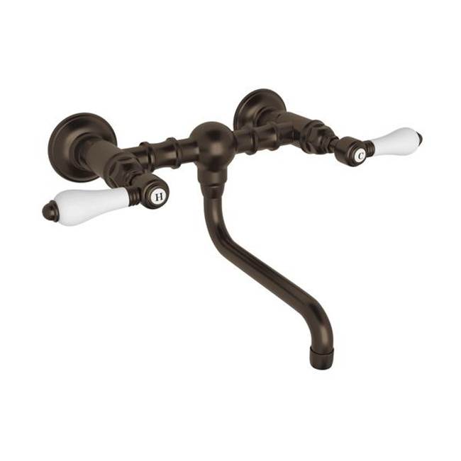 Rohl - Acqui Wall Mount Bridge Lavatory Faucet - Tuscan Brass