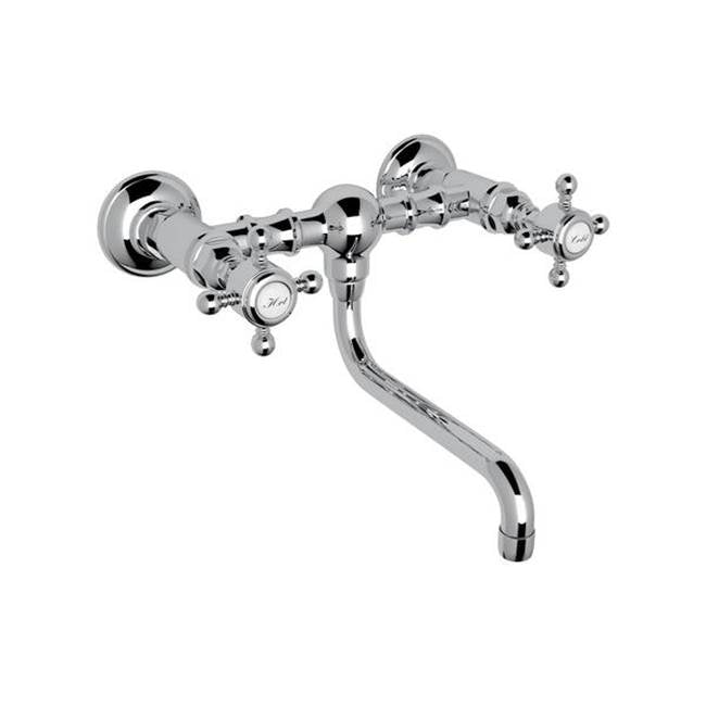 Rohl - Acqui Wall Mount Bridge Lavatory Faucet - Polished Chrome