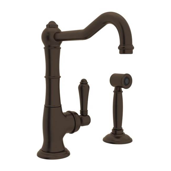 Rohl - Acqui Bar/Food Prep Kitchen Faucet With Side Spray - Tuscan Brass