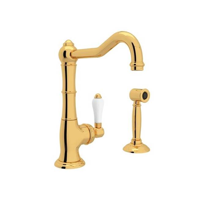 Rohl - Acqui Bar/Food Prep Kitchen Faucet With Side Spray - Italian Brass