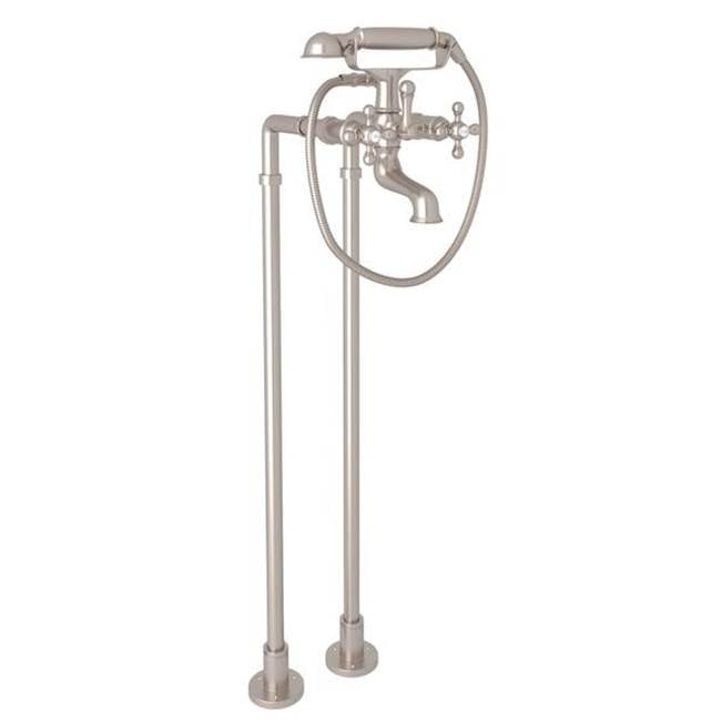 Rohl - ArcanaE Floor Mount Tub Filler - Satin Nickel