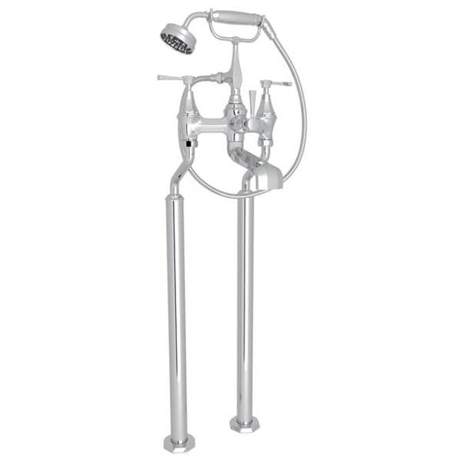 Rohl - DecoE Floor Mount Tub Filler - Polished Chrome