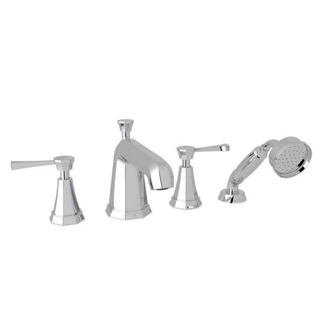 Rohl - DecoE 4-Hole Deck Mount Tub Filler - Polished Chrome