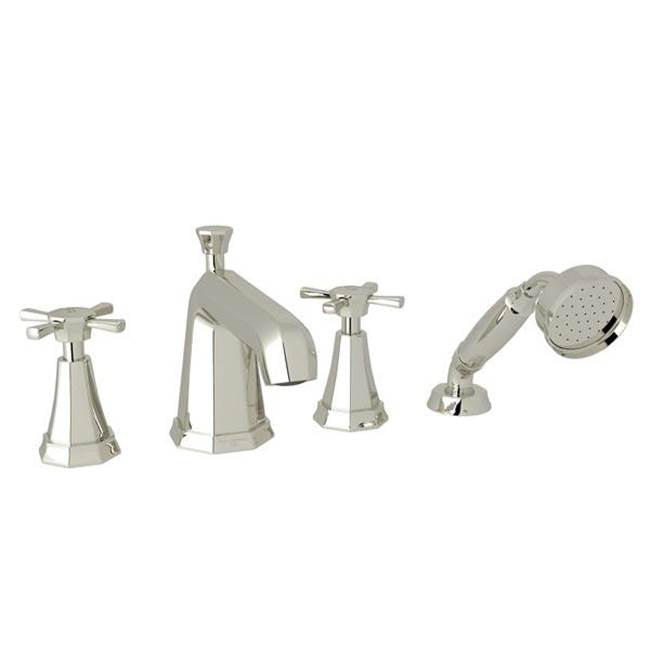 Rohl - DecoE 4-Hole Deck Mount Tub Filler - Polished Nickel