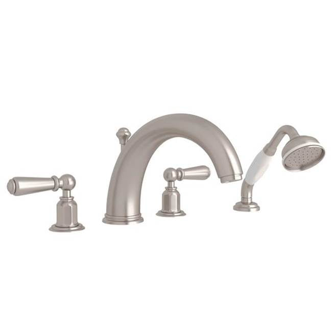 Rohl - EdwardianE 4-Hole Deck Mount Tub Filler - Satin Nickel