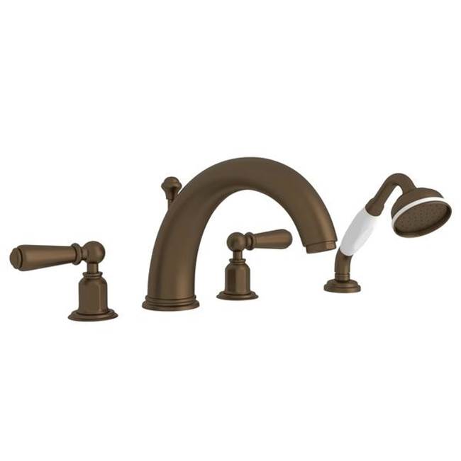 Rohl - EdwardianE 4-Hole Deck Mount Tub Filler - English Bronze