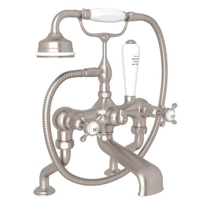Rohl - Traditional Exposed Wall Mount Tub Filler - Satin Nickel