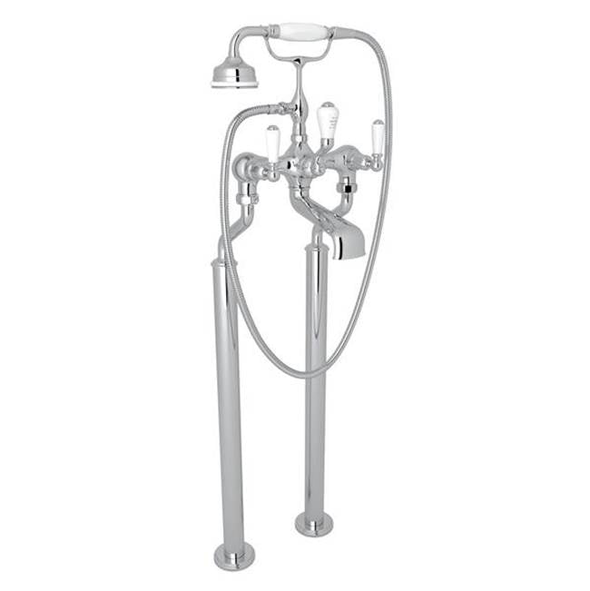Rohl - Traditional Floor Mount Tub Filler - Polished Chrome