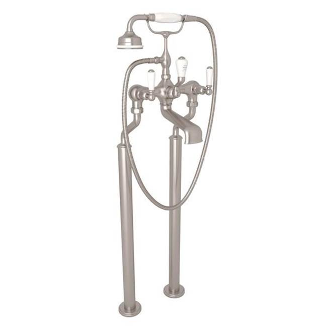 Rohl - Traditional Floor Mount Tub Filler - Satin Nickel