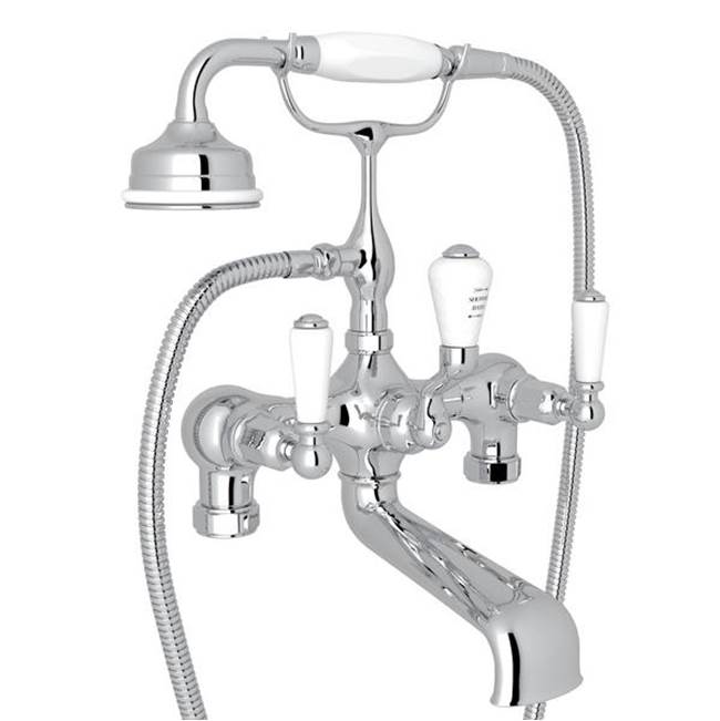Rohl - EdwardianE Two Hole Tub Filler Without Risers - Polished Chrome