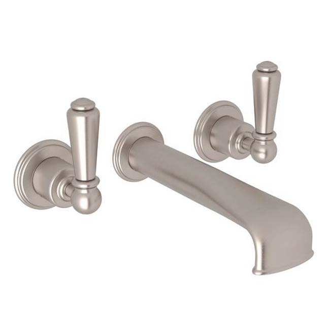 Rohl - EdwardianE Wall Mount Tub Filler Trim With U-Spout - Satin Nickel