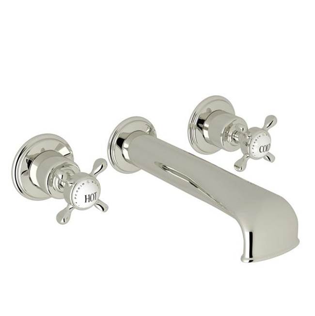 Rohl - EdwardianE Wall Mount Tub Filler Trim With U-Spout - Polished Nickel
