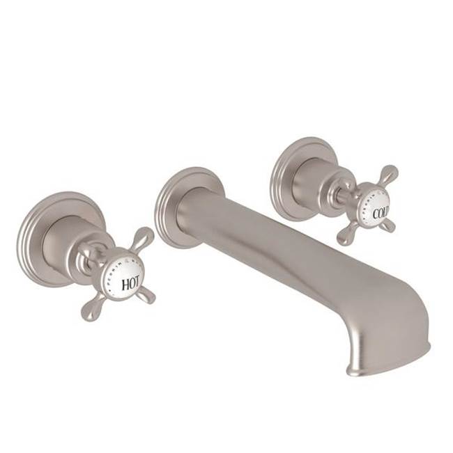 Rohl - EdwardianE Wall Mount Tub Filler Trim With U-Spout - Satin Nickel