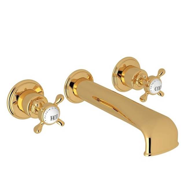 Rohl - EdwardianE Wall Mount Tub Filler Trim With U-Spout - Unlacquered Brass