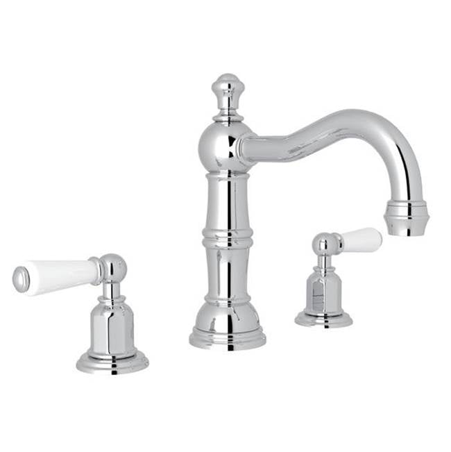 Rohl - EdwardianE Widespread Lavatory Faucet With Column Spout - Polished Chrome