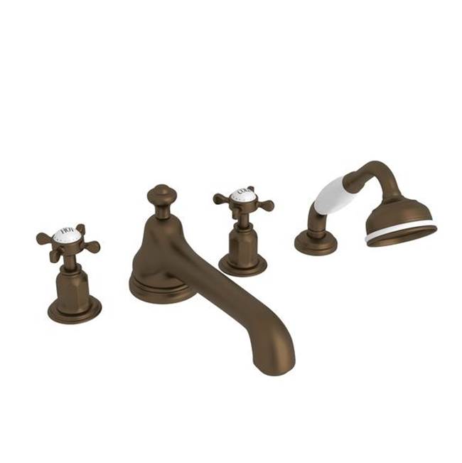 Rohl - EdwardianE 4-Hole Deck Mount Tub Filler With Low Spout - English Bronze