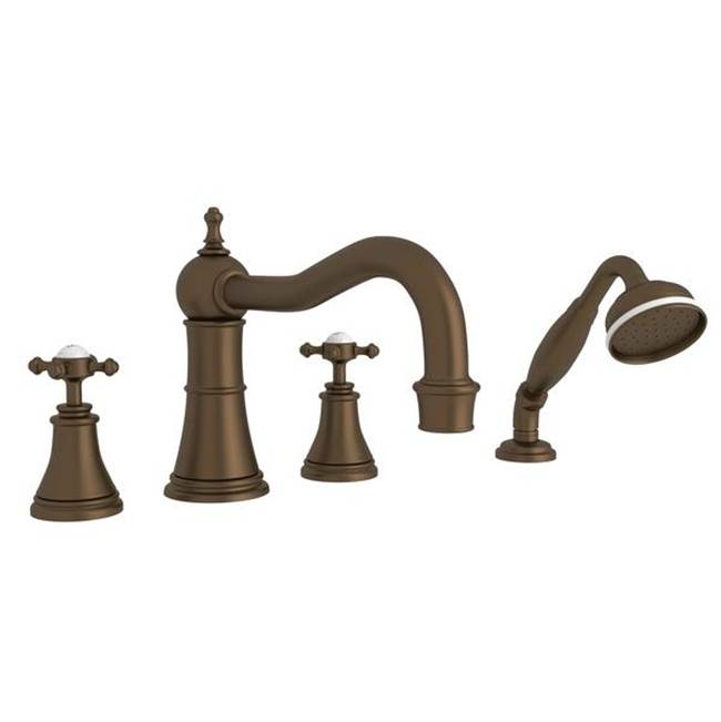 Rohl - Georgian EraE 4-Hole Deck Mount Tub Filler With Column Spout - English Bronze