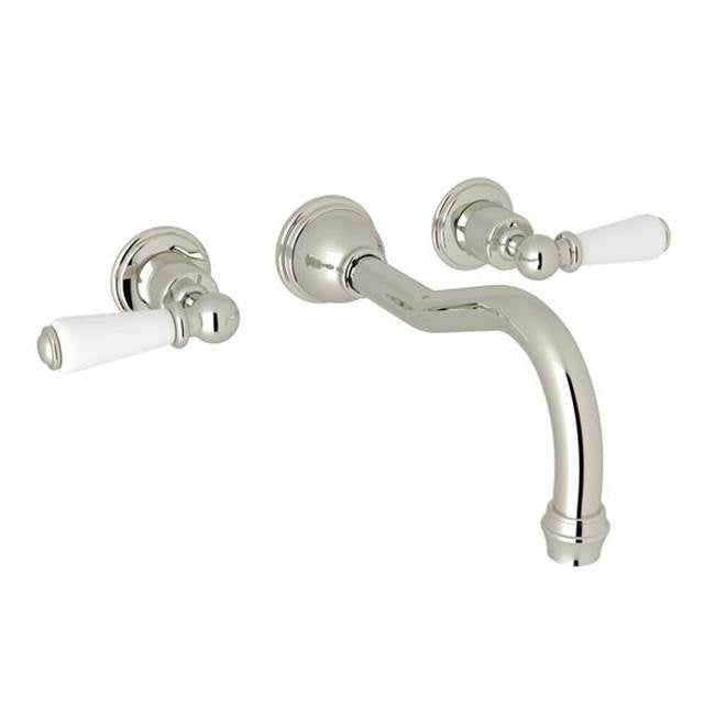 Rohl - EdwardianE Wall Mount Tub Filler Trim With Column Spout - Polished Nickel