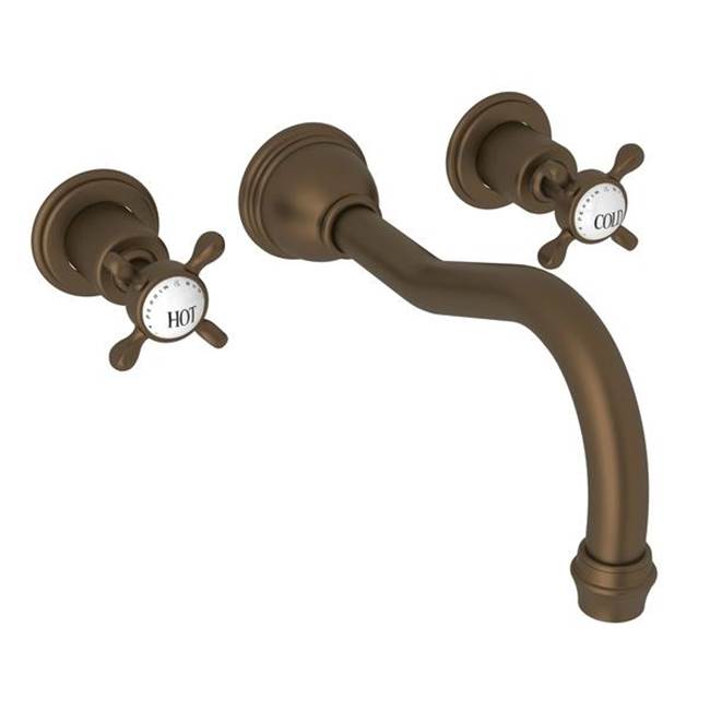 Rohl - EdwardianE Wall Mount Tub Filler Trim With Column Spout - English Bronze